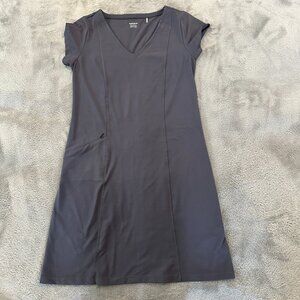 Toad & Co Tech Tomboy Cap Sleeve Gray Dress Women's MEDIUM Athleisure Hiking